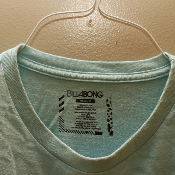 Billabong Mens Baby Blue Short Sleeve Shirt Medium - Picture 3 of 6